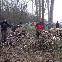 Holz wird vorbereitet